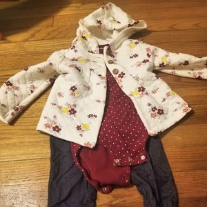Carters 3 Piece Toddler Girls Outfit 18m
